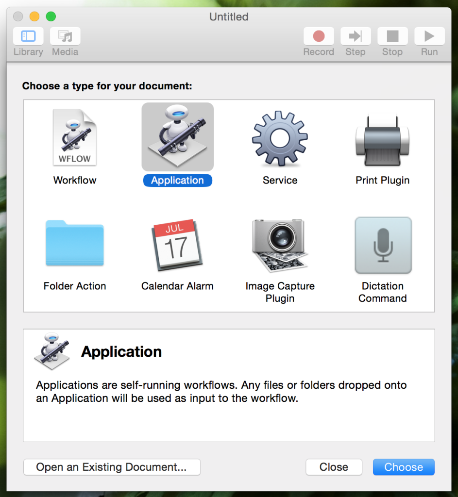 Automator - Application Type